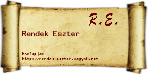 Rendek Eszter névjegykártya